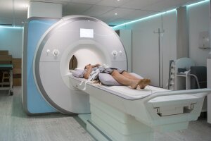 Person getting a full-body MRI